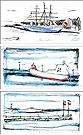 Maritime Impressionen (Mappe mit drei Lithografien)